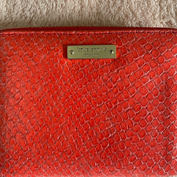 Kate Spade Red Snakeskin Embossed Wallet - Picture 6 of 7